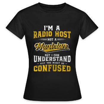 Annonce de l’émission de présentation de l’onde radio - T-shirt Femme - noir - Devant - AI Model Female 172 dark (172cm)