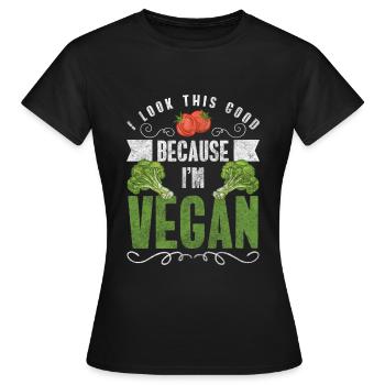 Vegan Veganismus Natur Ethik - Frauen T-Shirt - Schwarz - Vorne - AI Model Female 172 dark (172cm)