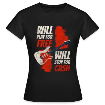 Straßenmusiker Spende Band - Frauen T-Shirt - Schwarz - Vorne - AI Model Female 172 dark (172cm)