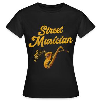 Musicien Ville Musicien Guitare - T-shirt Femme - noir - Devant - AI Model Female 172 dark (172cm)