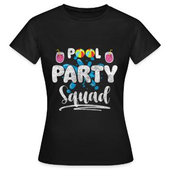 Poolparty Baden Partyzeit - Frauen T-Shirt - Schwarz - Vorne - AI Model Female 172 dark (172cm)