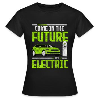 Electric Car Electric Vehicle - Women's T-Shirt - black - Front - AI Model Female 172 dark (172cm)