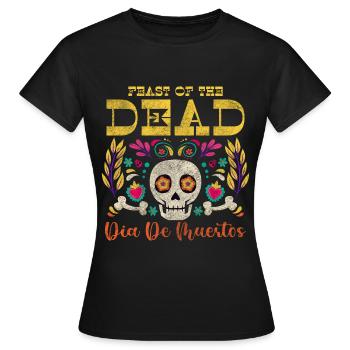 Feiertag Totenkopf Knochen Allerheiligen - Frauen T-Shirt - Schwarz - Vorne - AI Model Female 172 dark (172cm)