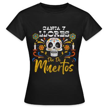 Mexico Festival of the Dead Skeleton Remembrance - Women's T-Shirt - black - Front - AI Model Female 172 dark (172cm)