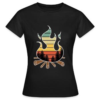 Feu de camp - T-shirt Femme - noir - Devant - AI Model Female 172 dark (172cm)