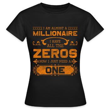 Richesse Millionnaire - T-shirt Femme - noir - Devant - AI Model Female 172 dark (172cm)