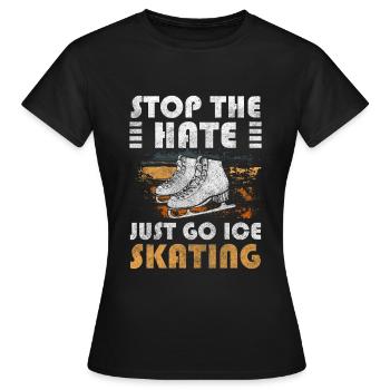 patins à glace patinoire sports sportifs - T-shirt Femme - noir - Devant - AI Model Female 172 dark (172cm)