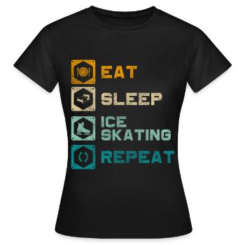 patineurs patinoires patinoire hobby patinage de vitesse - T-shirt Femme - noir - Devant - AI Model Female 172 dark (172cm)