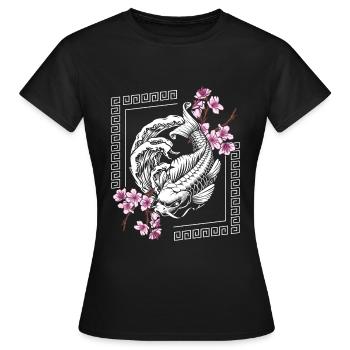 Orient Samurai Sagen Zeitreise - Frauen T-Shirt - Schwarz - Vorne - AI Model Female 172 dark (172cm)