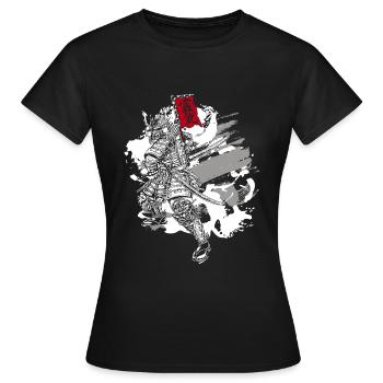 Orient Samurai Zeichnungen Kreatur - Frauen T-Shirt - Schwarz - Vorne - AI Model Female 172 dark (172cm)