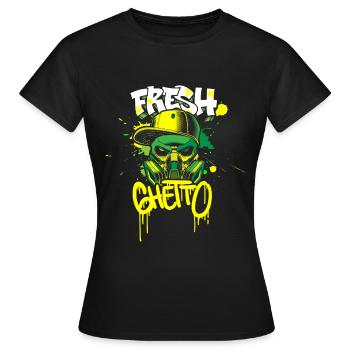 Streetart Zug - Frauen T-Shirt - Schwarz - Vorne - AI Model Female 172 dark (172cm)
