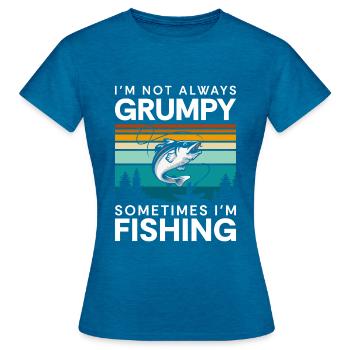 Fishing Fishing Zander - Women's T-Shirt - antique blue sapphire heather - Front - AI Model Female 172 dark (172cm)