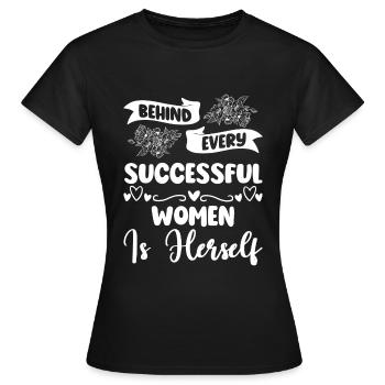 Frau Feminist Emanzipation Macht - Frauen T-Shirt - Schwarz - Vorne - AI Model Female 172 dark (172cm)