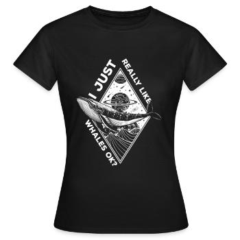Baleine Océan Créatures de la mer Vacances - T-shirt Femme - noir - Devant - AI Model Female 172 dark (172cm)