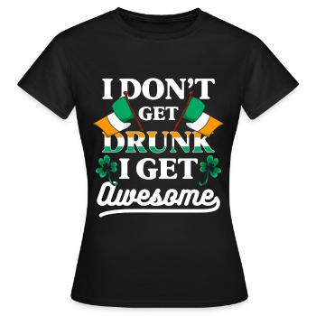 Pub Irlande Lucky Flag - T-shirt Femme - noir - Devant - AI Model Female 172 dark (172cm)