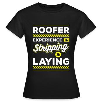 Couvreur Toiture - T-shirt Femme - noir - Devant - AI Model Female 172 dark (172cm)