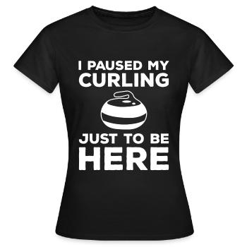 Curler Eis Wischer Schnee - Frauen T-Shirt - Schwarz - Vorne - AI Model Female 172 dark (172cm)