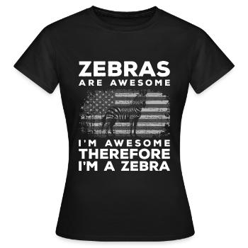 Zebrastreifen Wildnis Fell Grevyzebra - Frauen T-Shirt - Schwarz - Vorne - AI Model Female 172 dark (172cm)