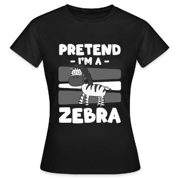 Fourrure à rayures safari Zèbre de Grévy - T-shirt Femme - noir - Devant - AI Model Female 172 dark (172cm)