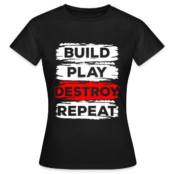 Blocs de serrage Souvenirs d’enfance - T-shirt Femme - noir - Devant - AI Model Female 172 dark (172cm)
