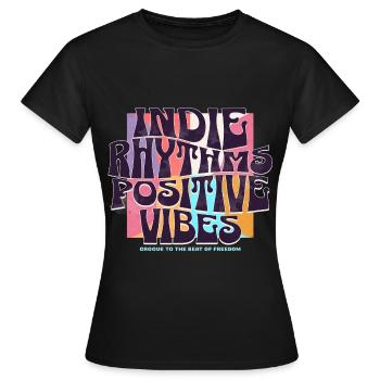 Indie Rhythm - Women's T-Shirt - black - Front - AI Model Female 172 dark (172cm)
