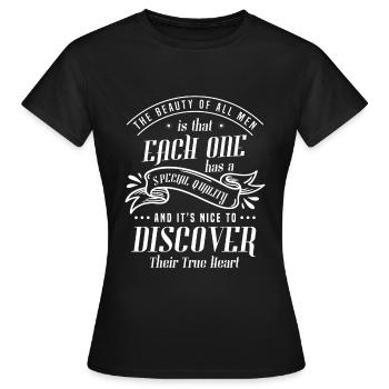 Mann Vorbild Bartträger Geschenk - Frauen T-Shirt - Schwarz - Vorne - AI Model Female 172 dark (172cm)