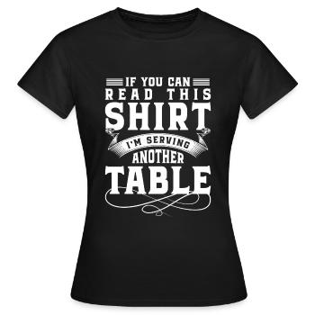 Waitress Bar Tipping Apron - Women's T-Shirt - black - Front - AI Model Female 172 dark (172cm)