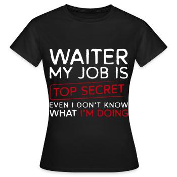 Waiter Bartender Tipping Table - Women's T-Shirt - black - Front - AI Model Female 172 dark (172cm)