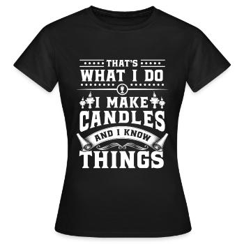 Bougie Cire Figure Hiver - T-shirt Femme - noir - Devant - AI Model Female 172 dark (172cm)