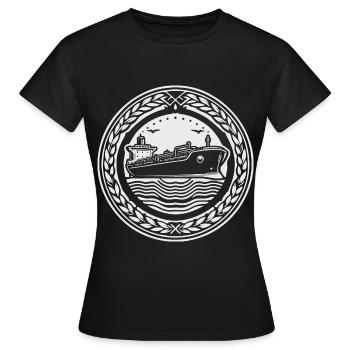 Oil tankers - powerful ships on the high seas - Women's T-Shirt - black - Front - AI Model Female 172 dark (172cm)