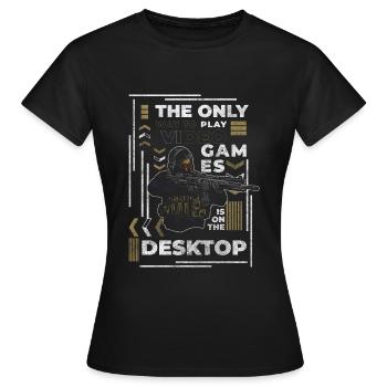 Gamblers Online Games - Women's T-Shirt - black - Front - AI Model Female 172 dark (172cm)