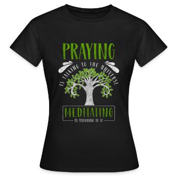 Méditation Pleine conscience Taoïsme - T-shirt Femme - noir - Devant - AI Model Female 172 dark (172cm)