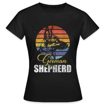 Schäferhund Wachhund Haustier - Frauen T-Shirt - Schwarz - Vorne - AI Model Female 172 dark (172cm)