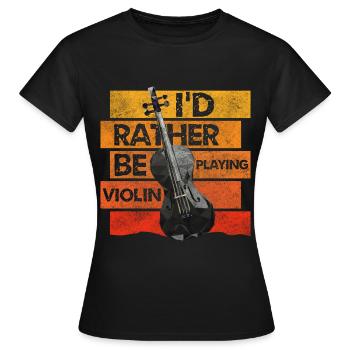 Violinenspieler Klassische Musik Spieler Sinfonie - Frauen T-Shirt - Schwarz - Vorne - AI Model Female 172 dark (172cm)