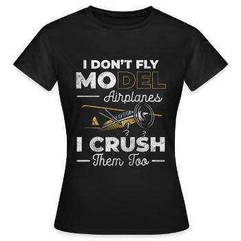 Maquettiste d’avion, Aviateur, Pilote d’essai - T-shirt Femme - noir - Devant - AI Model Female 172 dark (172cm)