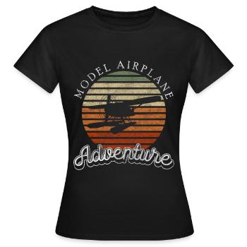 Flugzeug Hobby Pilot Flugplatz - Frauen T-Shirt - Schwarz - Vorne - AI Model Female 172 dark (172cm)