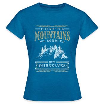 Climber Summit Alpinisme Mousqueton - T-shirt Femme - bleu saphir antique chiné - Devant - AI Model Female 172 dark (172cm)