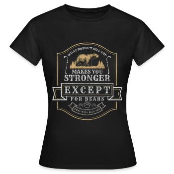 Bären Wild Tatze Jagd - Frauen T-Shirt - Schwarz - Vorne - AI Model Female 172 dark (172cm)