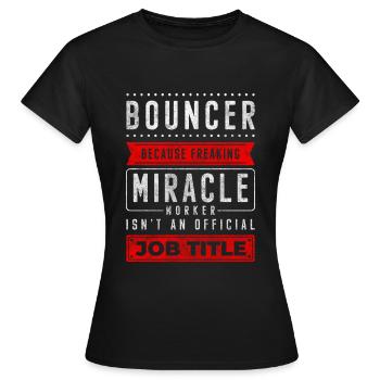 Security Disko Breit Fitness - Frauen T-Shirt - Schwarz - Vorne - AI Model Female 172 dark (172cm)