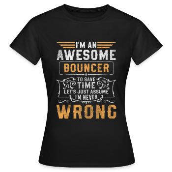 Sécurité Sécurité Entrée Danger - T-shirt Femme - noir - Devant - AI Model Female 172 dark (172cm)