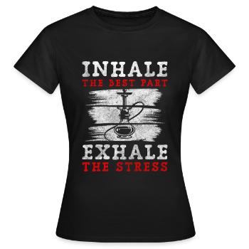 Wasserpfeife Rauchen Chill-Out Nikotin - Frauen T-Shirt - Schwarz - Vorne - AI Model Female 172 dark (172cm)