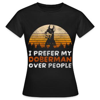 Chien de garde danger Garde d’animaux - T-shirt Femme - noir - Devant - AI Model Female 172 dark (172cm)