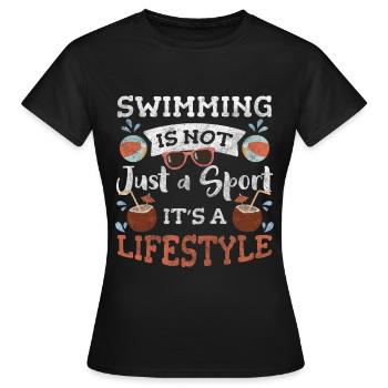 Swimming Swimming Pool Endurance Swimming Instructor - Women's T-Shirt - black - Front - AI Model Female 172 dark (172cm)