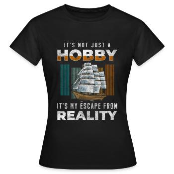 Modellschiff Fernsteuerung RC Schiff Yacht - Frauen T-Shirt - Schwarz - Vorne - AI Model Female 172 dark (172cm)