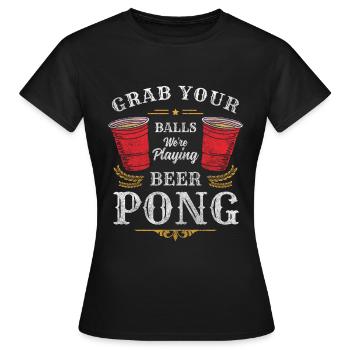 Pong Drinking Game Winner Liquor - Women's T-Shirt - black - Front - AI Model Female 172 dark (172cm)