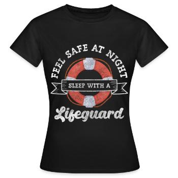 Rettungsschwimmer Schwimmbad Bademeisterin - Frauen T-Shirt - Schwarz - Vorne - AI Model Female 172 dark (172cm)
