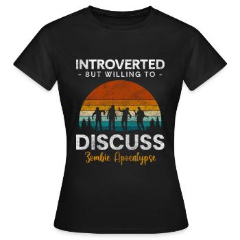 Introvertiert Menschlich Alleine Alleinstehend - Frauen T-Shirt - Schwarz - Vorne - AI Model Female 172 dark (172cm)