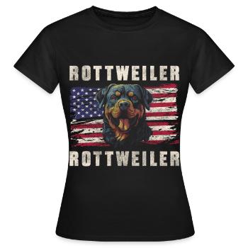 Rottweiler Wachhund Hundeliebhaber Stark - Frauen T-Shirt - Schwarz - Vorne - AI Model Female 172 dark (172cm)