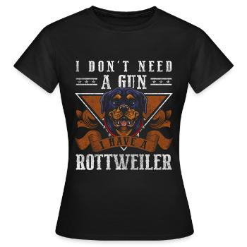 Rottweiler Diensthund Herrchen Mut - Frauen T-Shirt - Schwarz - Vorne - AI Model Female 172 dark (172cm)