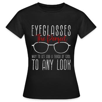 Porteur de lunettes de soleil hypermétrope visage - T-shirt Femme - noir - Devant - AI Model Female 172 dark (172cm)